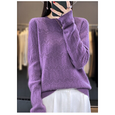 批发秋冬<b class='q'>新款</b>圆领羊绒衫女宽松套头毛衣100%纯羊毛针织<b class='q'>打底衫</b>纯色上衣