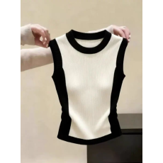 批发拼色修身圆领无袖吊带背心女士2026夏季<b class='q'>泰国</b>绝美慵懒夏日穿搭上衣