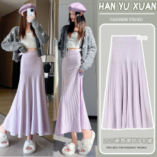 批发针织半身裙女秋冬2025新款休闲高腰显瘦休闲垂感a字包臀鱼尾长裙