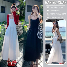 批发<b class='q'>孕妇装</b>韩系温柔吊带<b class='q'>连衣裙</b>2025度假甜美气质长裙子配开衫套装
