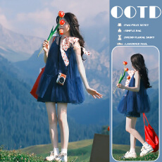 批发有货 2026年夏季新款度假风<b class='q'>网纱</b>仙女裙吊带连衣裙