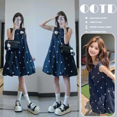 批发孕妇装2026夏新款蓬蓬裙时尚洋气设计感气质小个子遮肚短款连衣裙