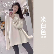 批发新款慵懒风高级感毛衣秋冬加厚中长款针织孕妇打底衫外穿