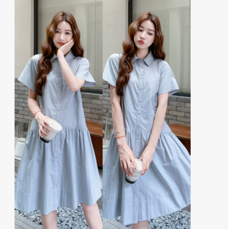 프랑스식 학원 스타일 소금 부서 신선함 센스 반팔 셔츠 여름 새로운 루즈핏 슬림해 보이는 임산부 드레스