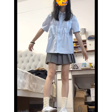 批发学院风套装女夏季<b class='q'>新款</b>小个子短袖Polo领衬衫高腰百褶<b class='q'>短裙</b>子两件套