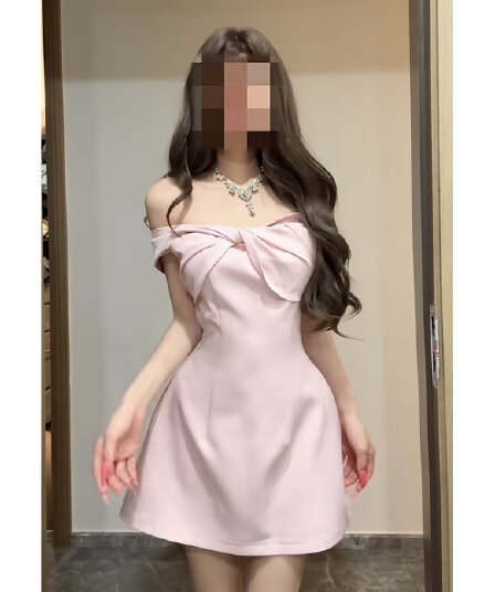오프숄더 여성 드레스 작은 키 작은 대중 프랑스식 품격 명문 여성 치마