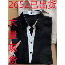 批发黑色亚麻假两件翻领<b class='q'>衬衫</b>秋季贴袋设计半开襟<b class='q'>衬衣</b>