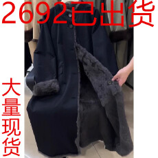 批发兔毛内胆派克服女2025冬季新款小个子宽松中长款皮草大衣毛毛外套