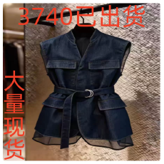 批发法式复古轻熟小众不撞款牛仔马甲背心女款2026<b class='q'>春</b>夏新款百搭小马夹