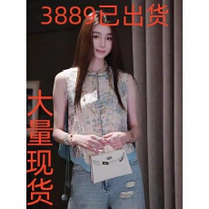 批发新中式2026小众别致撞色绿色花边下摆碎花<b class='q'>无袖</b>马甲背心