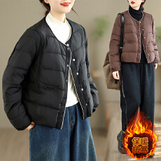 批发新款实拍冬季新款仿羽绒服<b class='q'>宽松</b>休闲时尚保暖外套棉衣女