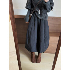 批发话里减龄小个子夹棉花苞裙2025冬季新款<b class='q'>韩版</b>保暖简约风百搭半身裙