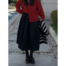 批发新款千金蓬蓬裙 高级感<b class='q'>半身裙</b> 松紧腰加口袋