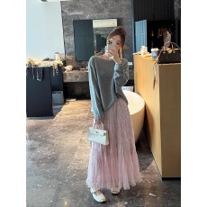 批发复古气质百褶半身裙女2025新款秋冬季<b class='q'>显瘦</b>松紧腰半裙大摆a字裙女