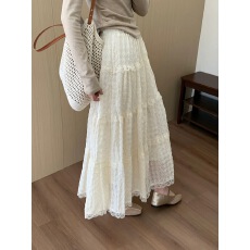 批发话里钩花层蛋糕半裙2026春<b class='q'>夏</b>季新款百搭高腰显瘦掐腰半身裙伞裙女