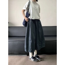 批发LIFEASAM 美式花苞显瘦半身裙秋季休闲设计感松紧直筒中<b class='q'>长款</b>裙子
