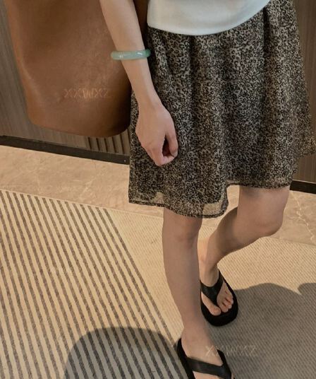 한국 동대문 여름 새로운 캐주얼 레트로 작은 대중 다용도 패션 쉬폰 디스플레이 품격 레오파드 무늬 반신 미니 스커트
