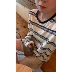 批发原版色织条 秋季防晒T恤 纳凉超薄条纹长袖T恤