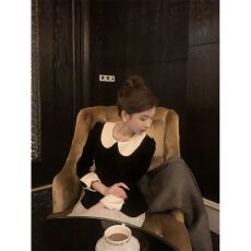 批发法式名媛风娃娃领长袖衬衫女2025冬季新款轻奢洋气百搭小香风上衣