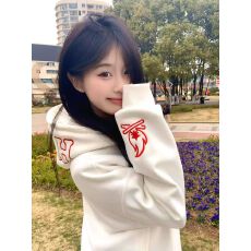 批发纯棉华棉复合 原版尺寸绣花美式复古帽<b class='q'>衫</b>字母卫衣女春秋加绒加厚