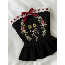 批发【210克40支精棉1*1】纯欲辣妹蝴蝶结抹胸背心女夏感蕾丝花边上衣