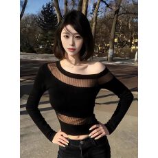 官图 随心裁莫代尔260克2*2韩系纯欲气质长袖T恤女秋冬上衣