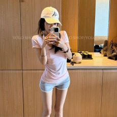 批发<b class='q'>莫代尔</b>大u领纯欲收腰显瘦正肩<b class='q'>t</b><b class='q'>恤</b>短袖女夏季流行辣妹风显身材上衣