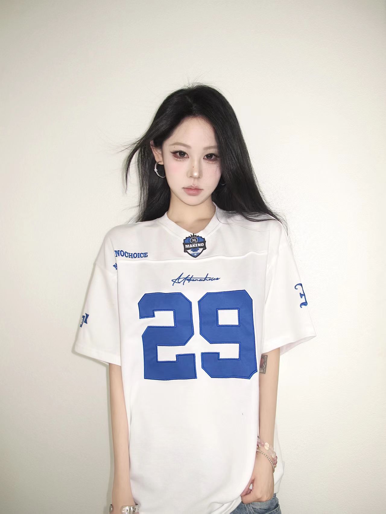 자수 막대기 부형제 19 지점 220 그램 순면 반팔 티셔츠 남녀 저지