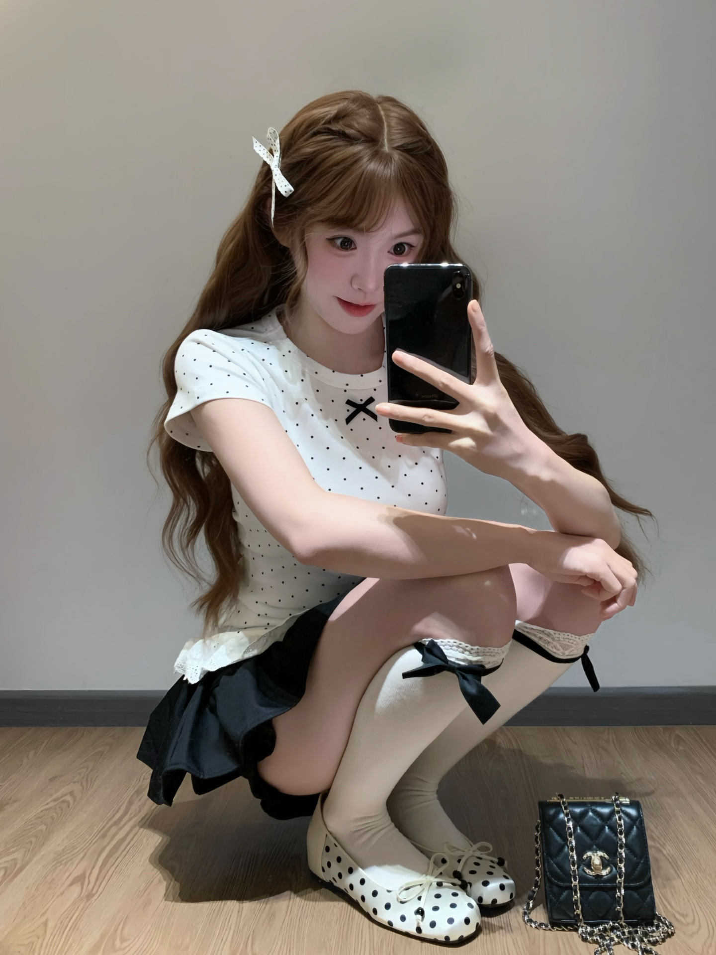 210 그램 40 좋은 면 1 1 한 부서 도트 무늬 패치워크 레이스 레이스 반팔 티셔츠 여성 여름 달콤한 매운맛 맨위