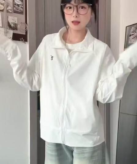 자수 원본 것 광저우 원단 화이트 얇고 가벼운 자외선 차단 의류 여성 여름 통기성 자외선 차단 복