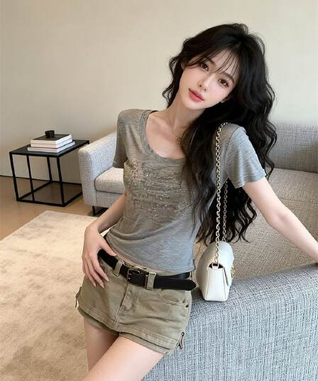 와 사고 방식 사람들 면 260 그램 이후 패키지 칼라 보안 버클 반팔 몸매 가꾸기 맨위 핫픽스 u 칼라 티셔츠 새로운