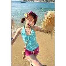 美式设计感波点挂脖露背背心女辣妹夏季修身显瘦外穿上衣