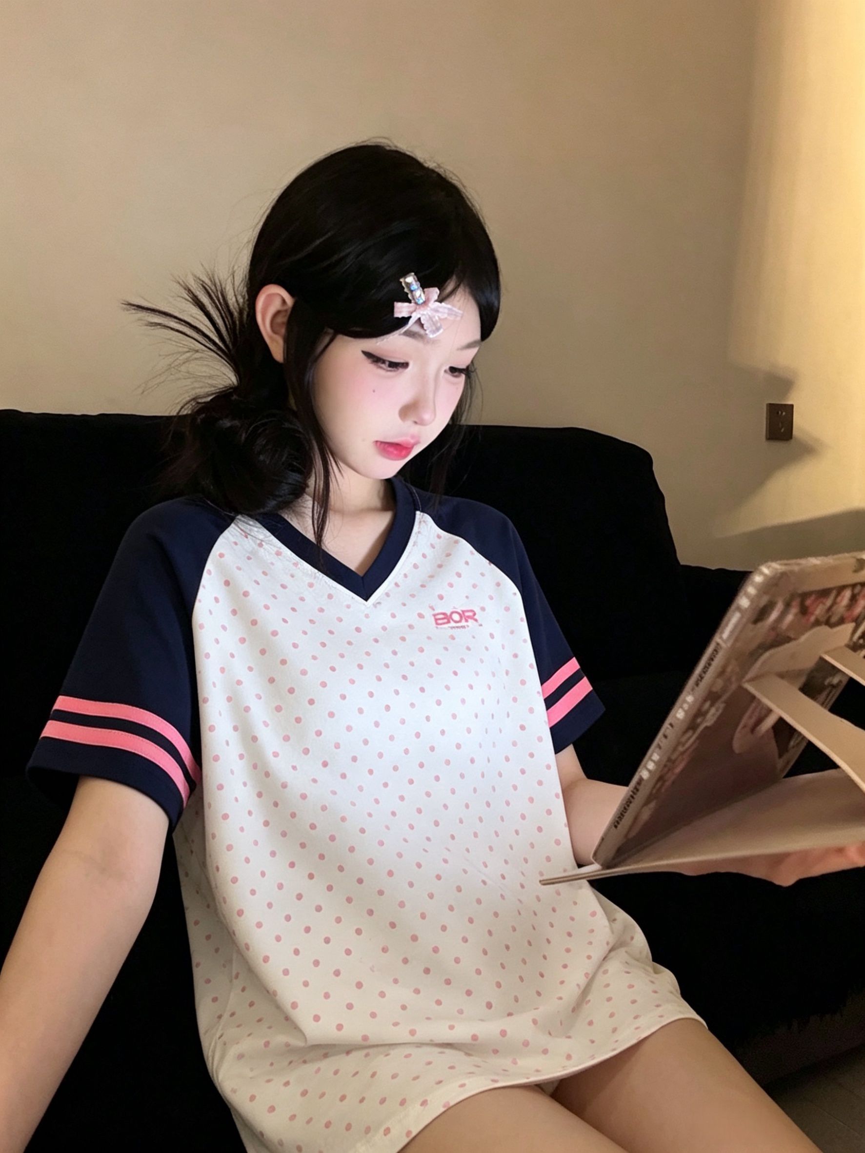 루즈핏 에디션 19 지점 220 그램 순면 삽입 어깨 소매 반팔 티셔츠