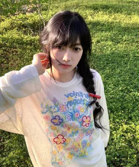 자수 전후 프린트 광저우 원본 원단 눈꽃 얼음 차가운 면 긴팔 자외선 차단 블라우스
