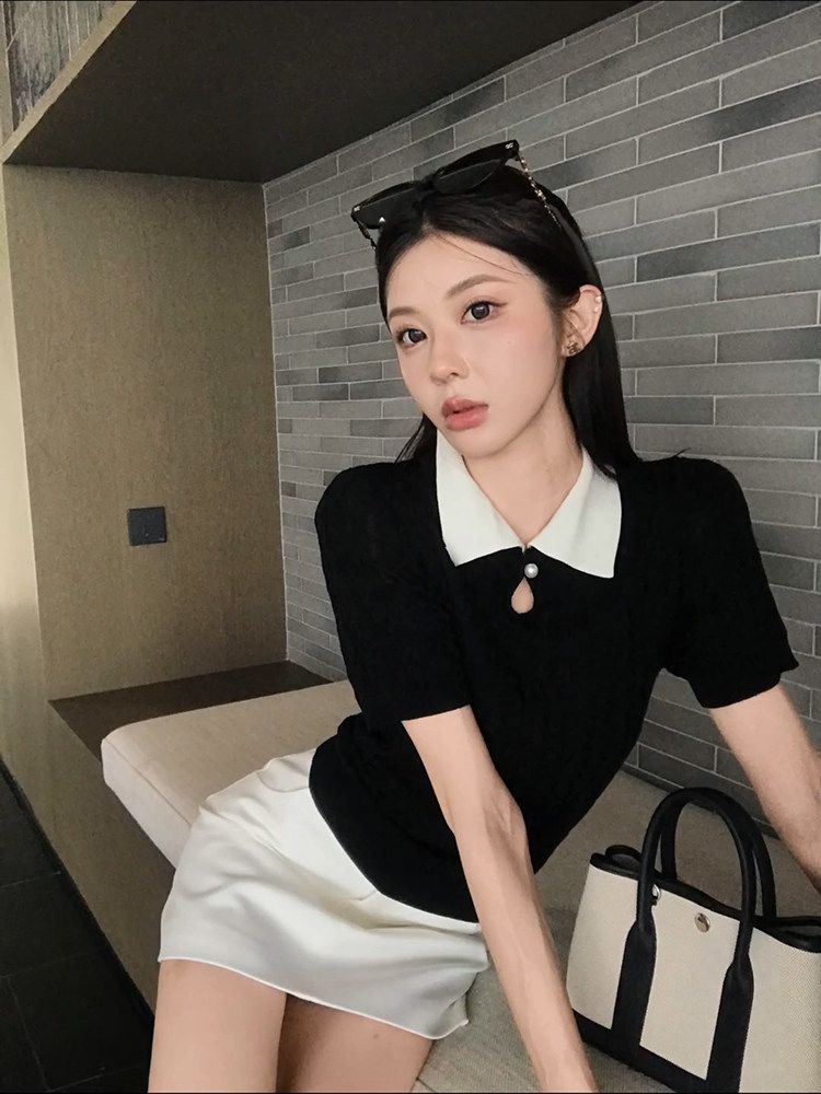 100 라이 경기 서울 한 부서 순수한 욕망 바람 배색 폴로 칼라 반팔 티셔츠