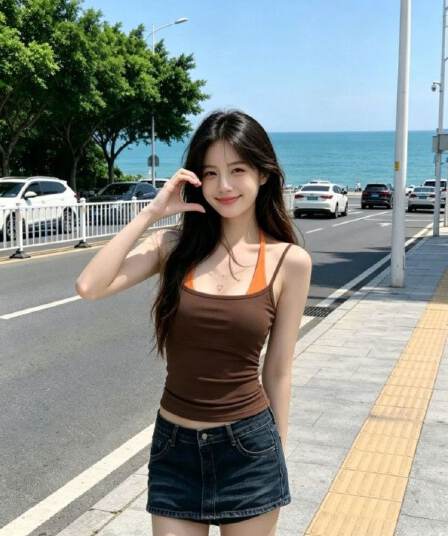 사람들 면 모달 1 1 와 사고 방식 260 그램 패션 페이크 레이어드 디자인 행침 목 여름 패치워크 몸매 가꾸기 여성