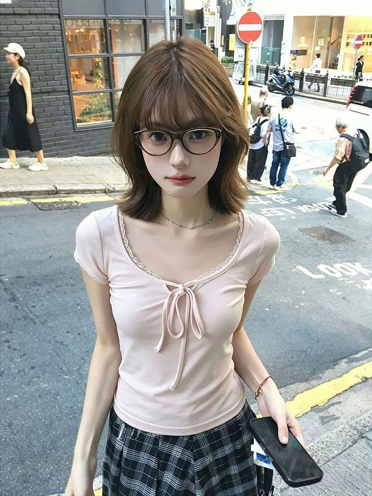 사람들 면 모달 1 1 와 사고 방식 260 그램 아메리칸 나비 매듭 레이스 쇼트 스타일 티셔츠 디자인 센스 맨위 트렌디