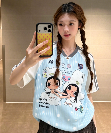 광저우 원본 원단 리브 칼라 리본 트리플 바 비 프린트 바 패키지 칼라 전체 다림질 생방송 품질