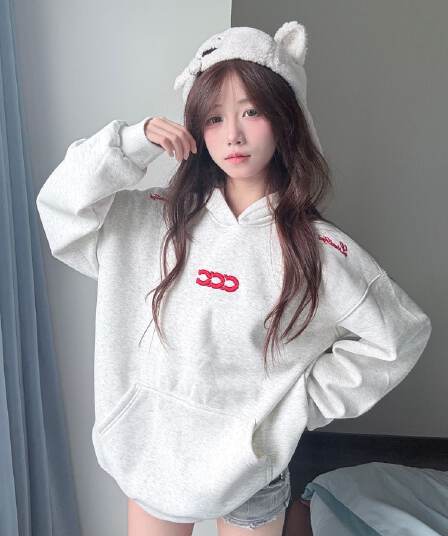 얇은 스타일 모자 접착제 표준 이후 패키지 칼라 순수한 Mianhua 면 복합 후드티 여성