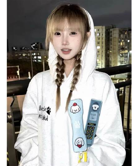얇은 스타일 털이 있는 원본 부형제 이후 패키지 칼라 순수한 Mianhua 면 복합 후드티 여성