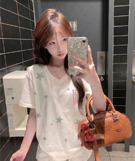 19 지점 순면 음식 털 이후 패키지 칼라 아메리칸 긍정적 인 어깨 화이트 칼라 반팔 셔츠 여성 여름 작은 대중 마이크로 루즈핏 슬림해 보이는 맨위