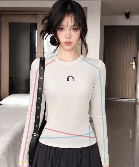 40 순면 원본 명중 인터넷 솜씨 전후 프린트 작은 대중 고급 긴팔 티셔츠 맨위