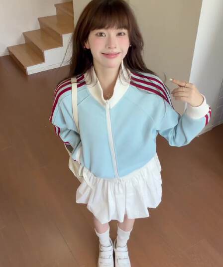얇은 스타일 쇼트 스타일 원본 것 맞춤 달팽이 구두 광저우 후아 남편 그리드 복합 스탠드 칼라 지퍼 후드티