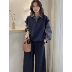 批发【原版品质】早秋新款女装时尚气质百搭显瘦<b class='q'>长袖</b>衬衫假两件条纹