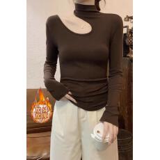 批发<b class='q'>大码</b>胖mm秋冬德绒镂空半高领<b class='q'>打底衫</b>女内搭T恤长袖上衣