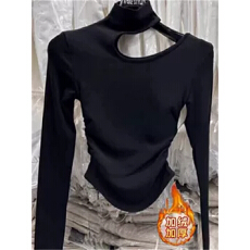 批发<b class='q'>大码</b>胖mm秋冬德绒镂空半高领<b class='q'>打底衫</b>女内搭T恤长袖上衣