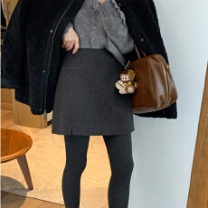 批发miu系毛呢半身裙女<b class='q'>胖妹妹</b>秋冬新款大码高腰设计显瘦百搭a字短裙女
