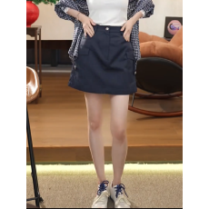 批发藏青色<b class='q'>西装</b>半身裙女夏季新款大码胖mm高腰口袋工装裙显瘦a字短裙