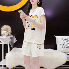 批发官图特价纯棉后包领21支200克2025夏季休闲运动短袖<b class='q'>T</b><b class='q'>恤</b>短裤女套装