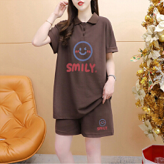 批发官图特价纯棉后包领21支200克2025夏季休闲运动短袖<b class='q'>T</b><b class='q'>恤</b>短裤女套装